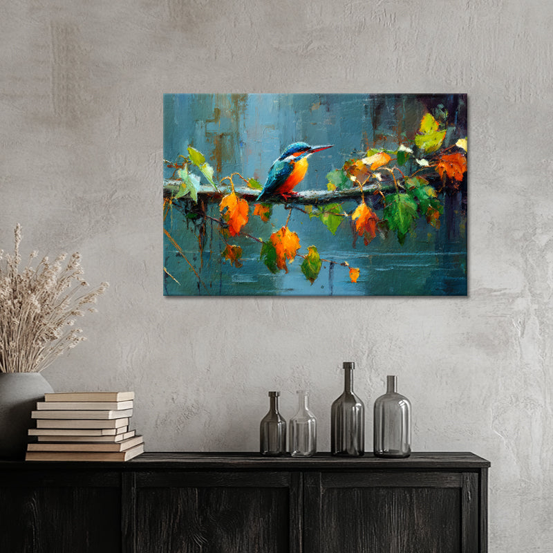 Schilderij IJsvogel op Tak