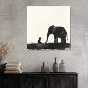 Junge mit Elefant