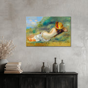 De Paille Or Femme Couchée Sur L’herbe - August Renoir