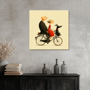 Koppel met hond op fiets III