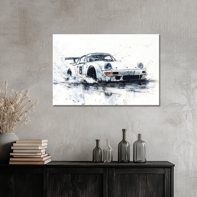 Zwart wit Porsche