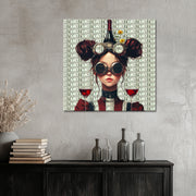 Modische Frau mit Wein