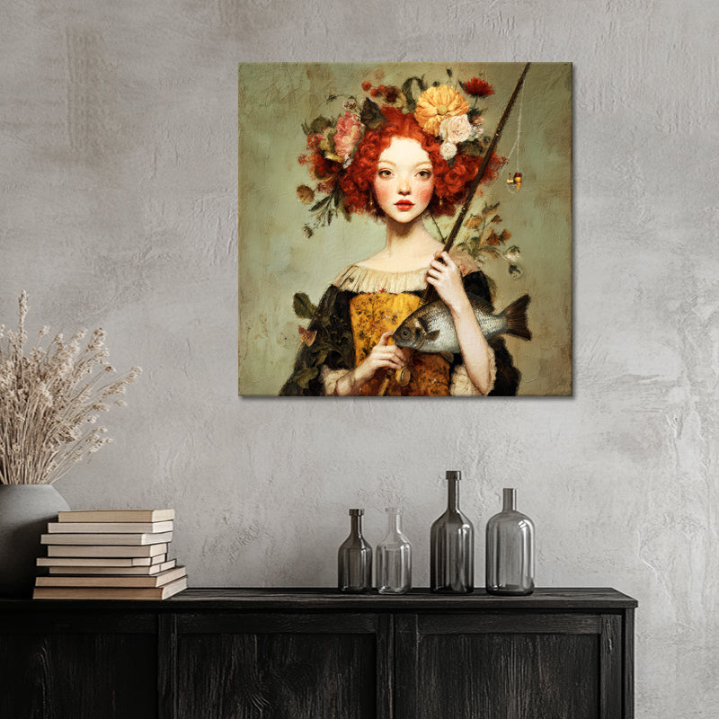 Frau beim Angeln
