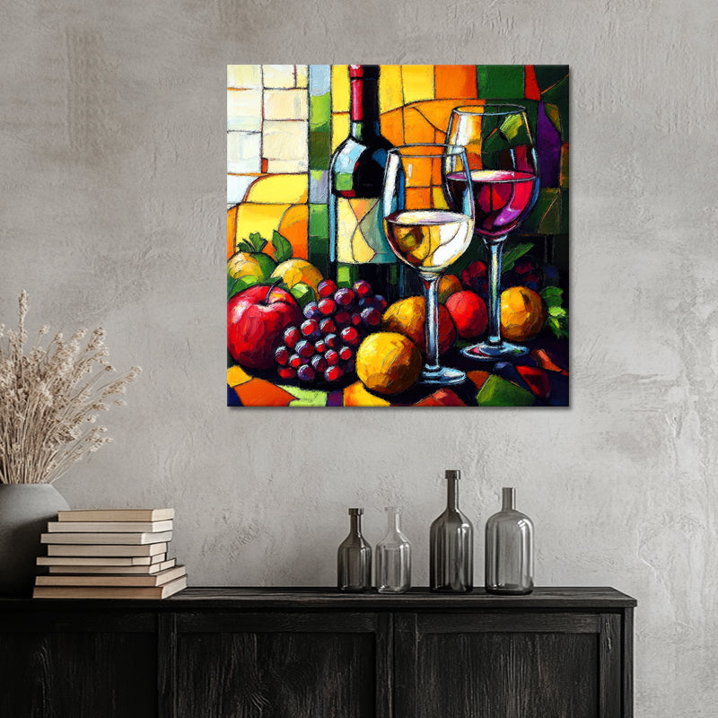 Wein im kubistischen Stil