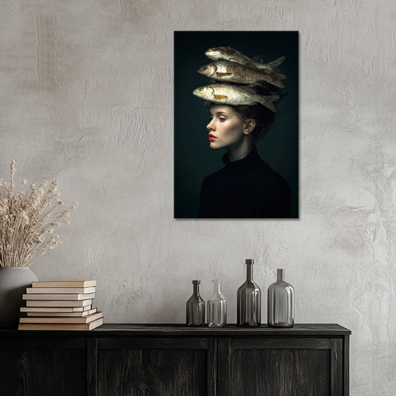 Surreëel Portret Vrouw Vis