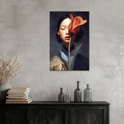 Frau mit Tulpe Porträt
