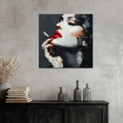 Frau mit roten Lippen Kunst