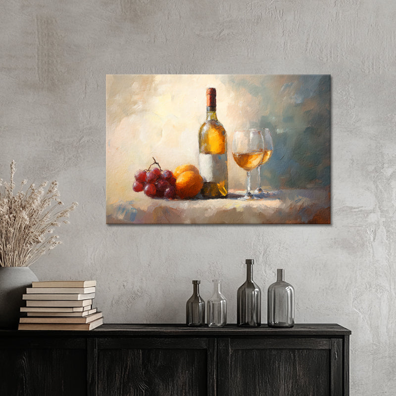 Gemälde Wein & Früchte I