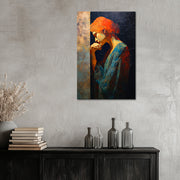 Kunstwerk Frau in Seitenansicht