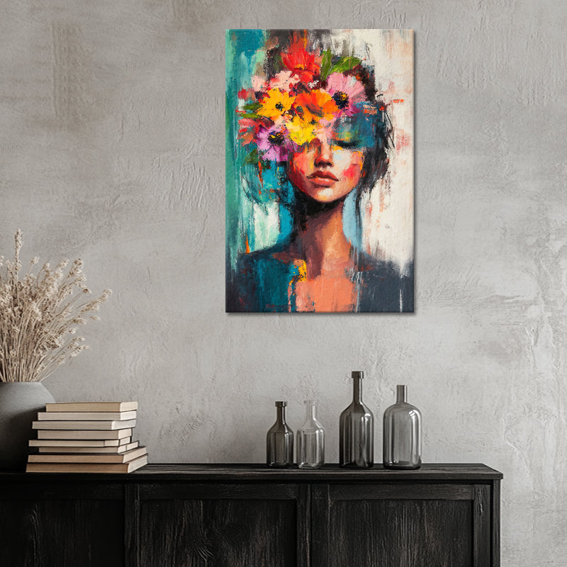 Vrouw met bloemen in haar II