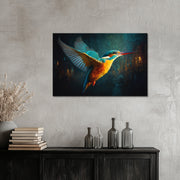 Eisvogel über der Skyline