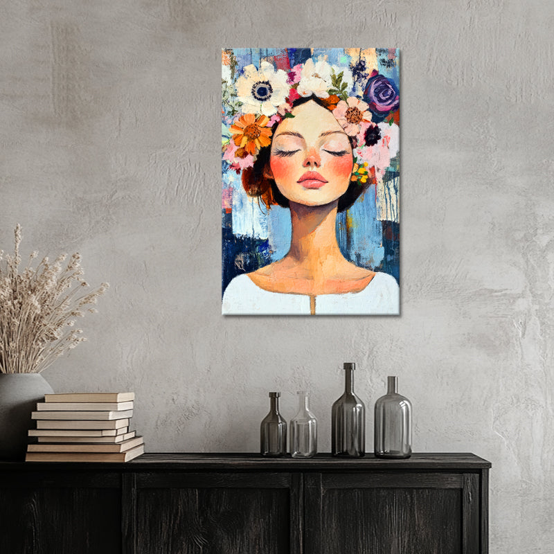 Frau mit schönen Blumen