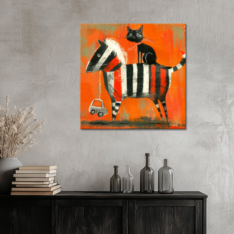 Katze und Pferd