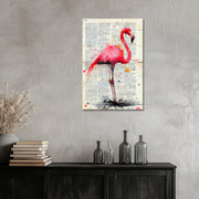 Flamingo Newspaper Art