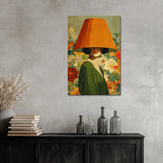Frau mit Lampenschirm Kunst