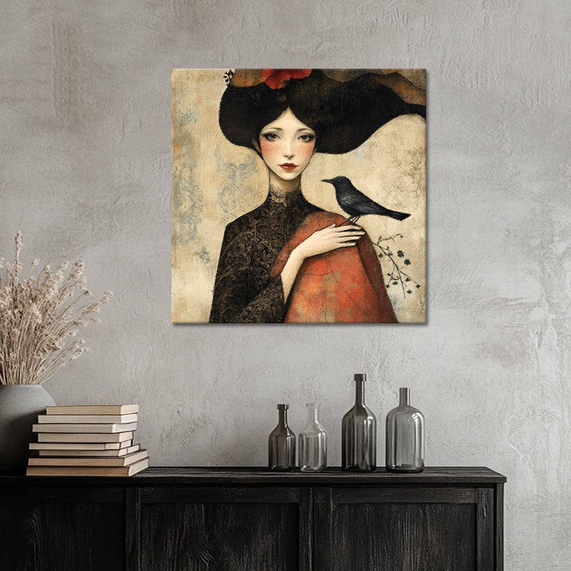 Surrealistisch Vrouw met vogelje II
