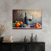 Gemälde Wein & Früchte II