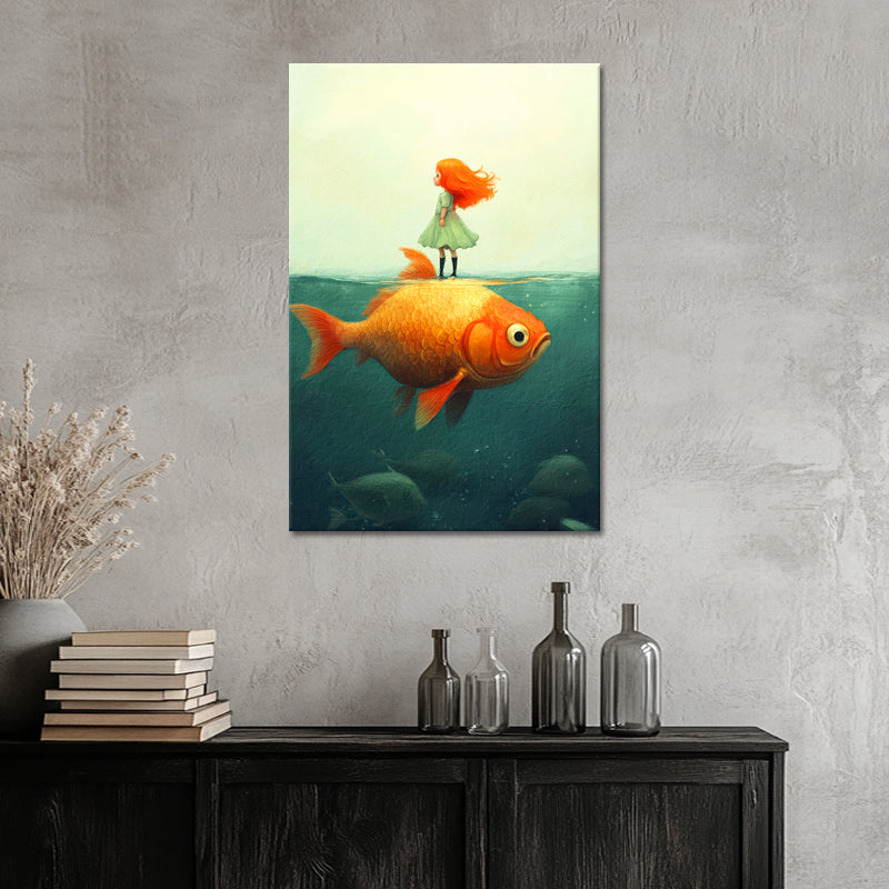 Mädchen mit Goldfisch