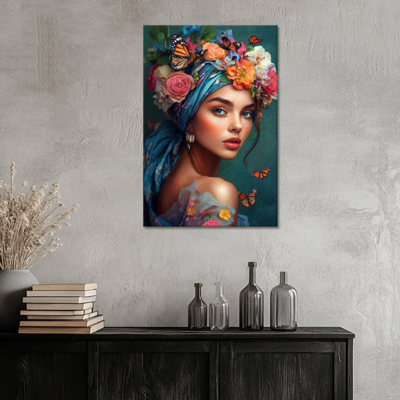 Vrouw in bloemen