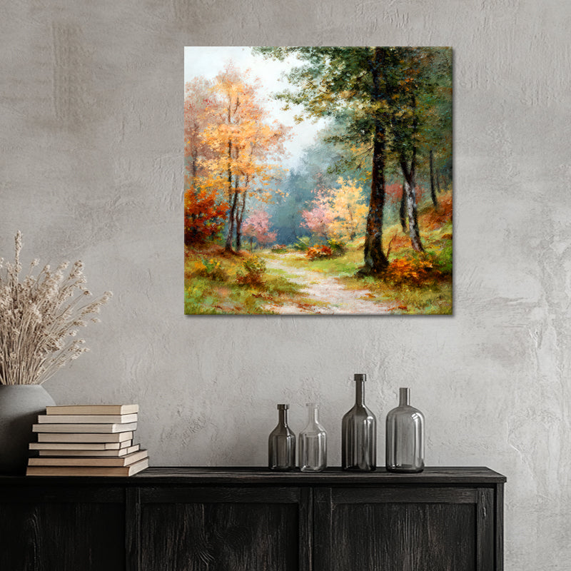 Farbenfroher Waldweg im Herbststil II