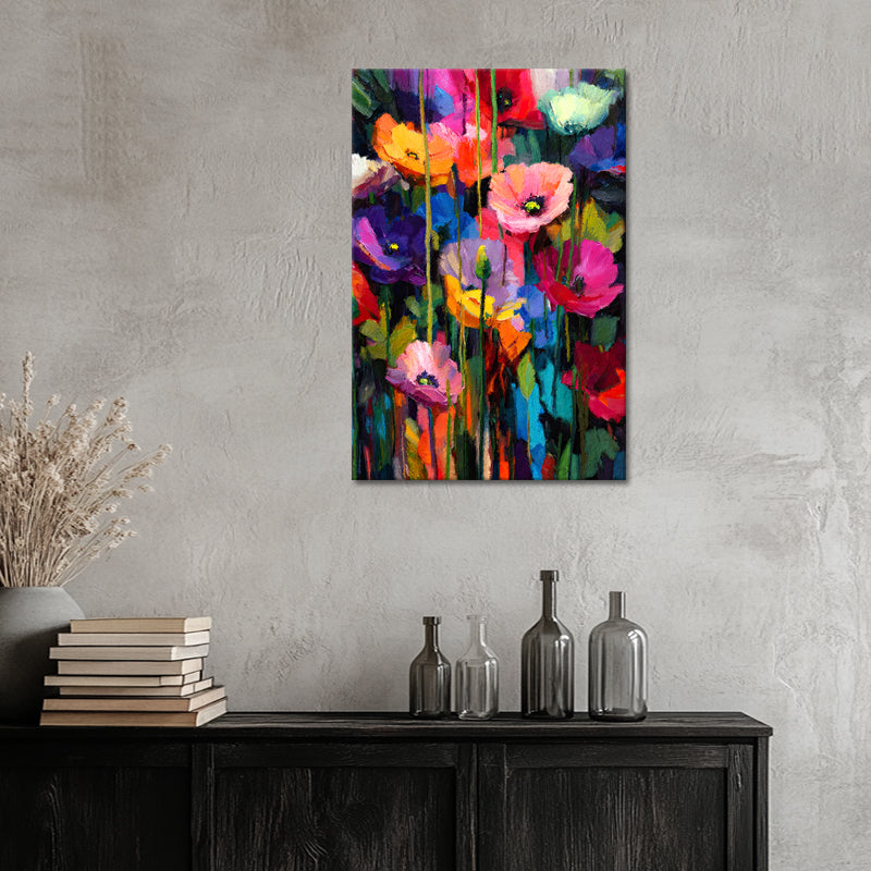 kunstwerk kleurrijke bloemen