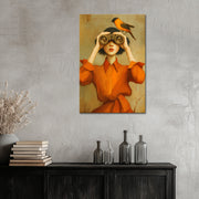 Stilvolle orangefarbene Frauenkunst