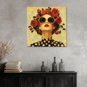 Vrouw met rozen kunstwerk