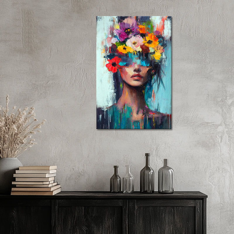 Frau mit Blumen im Haar