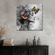 Vrouw vlinders schilderij I