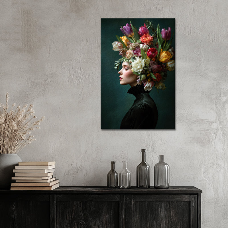 Portret Vrouw Tulpen