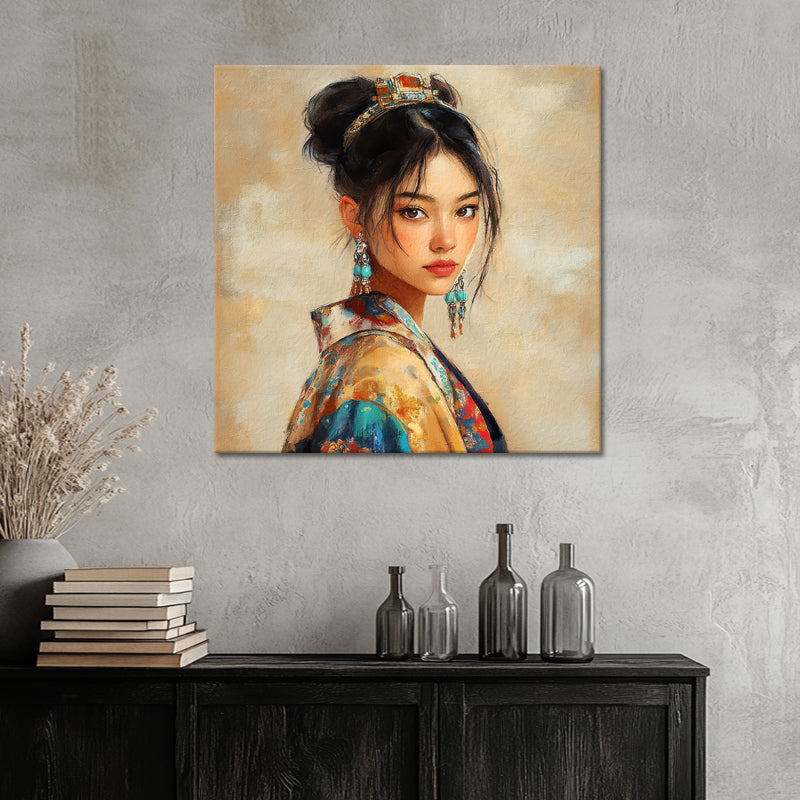 Aziatische vrouw in kimono IV