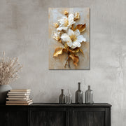 Witte Bloem in Goud