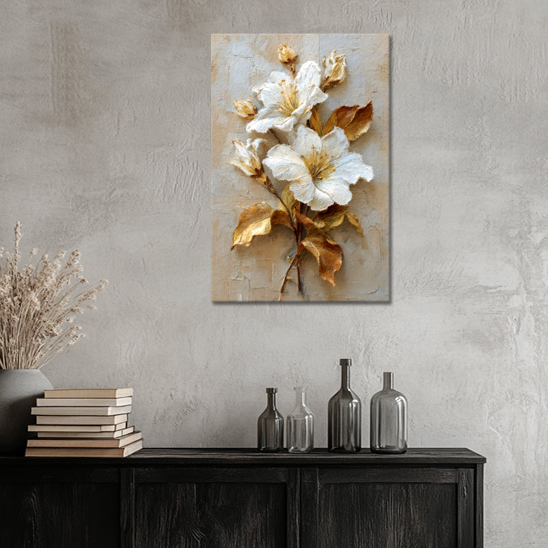 Witte Bloem in Goud