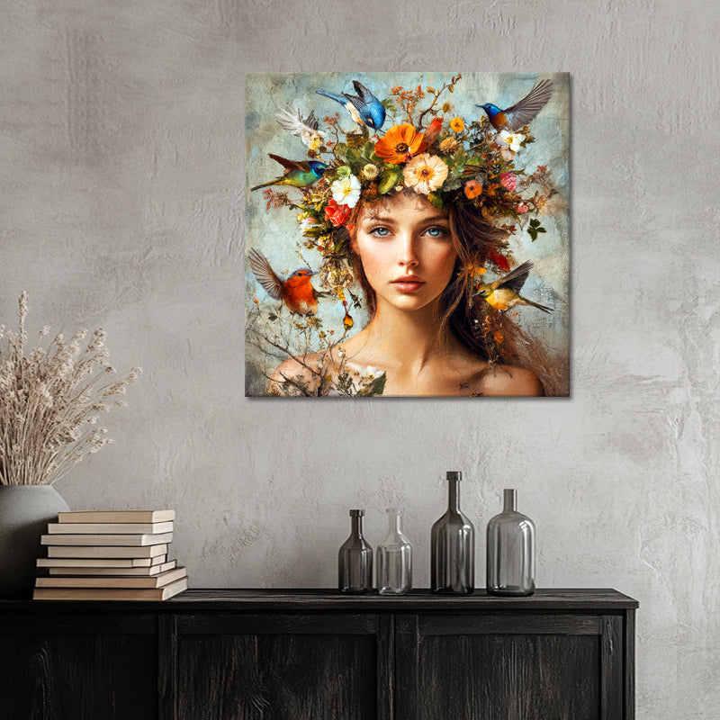 Dromende Vrouw Bloemen