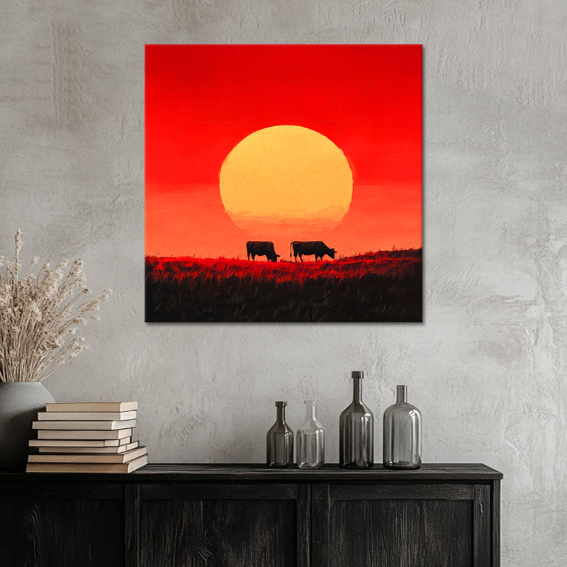 Käfige bei Sonnenuntergang