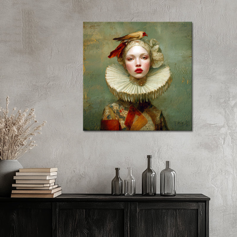 Viktorianische Dame mit Vögelchen
