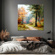 Farbenfroher Waldweg im Herbststil II