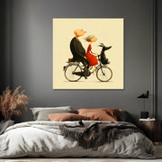Koppel met hond op fiets III