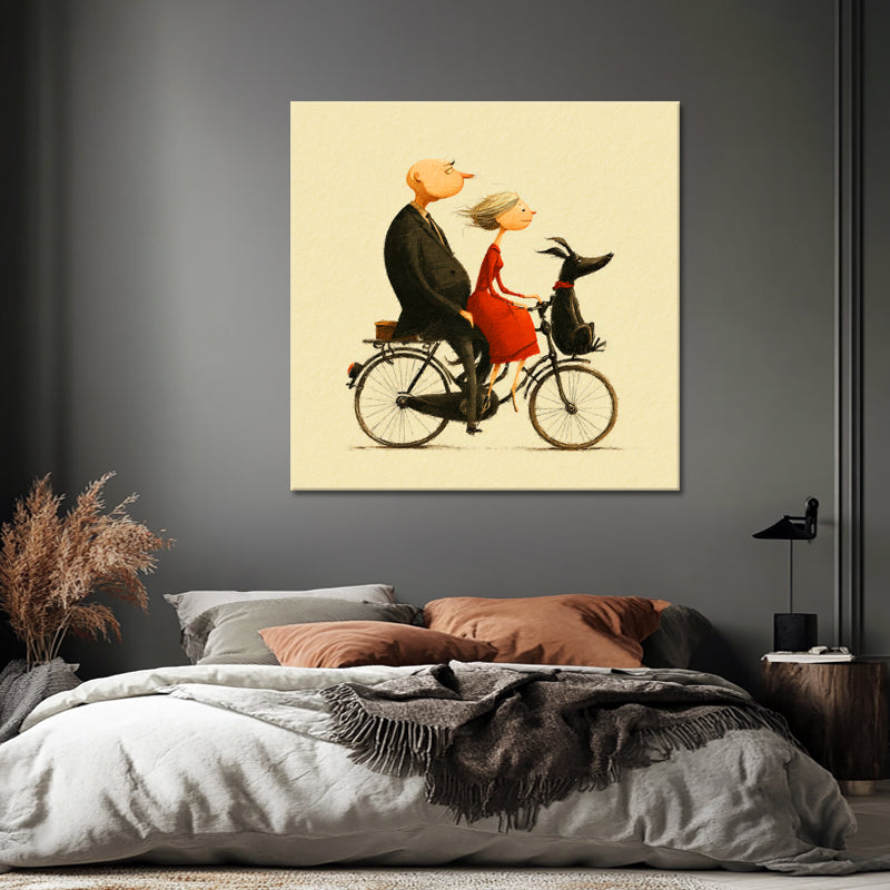 Koppel met hond op fiets III