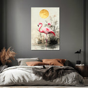 Een roze flamingo