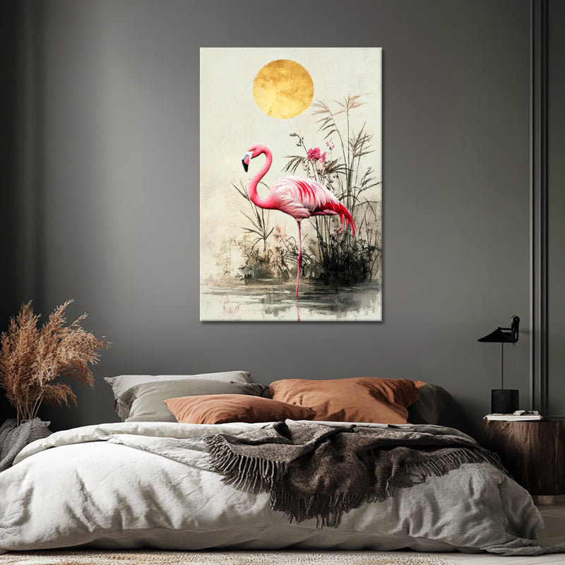 Een roze flamingo