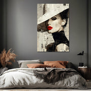 Mixed-Media Frau mit Hut I