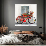 Fahrrad mit Blumen Kunst