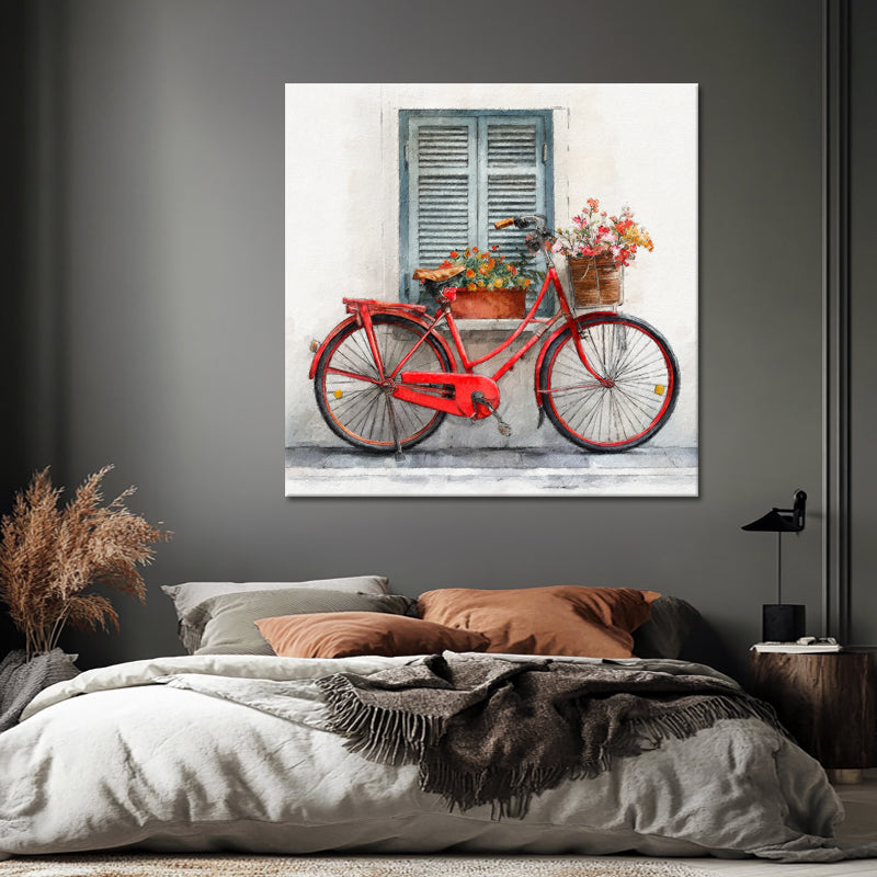 Fahrrad mit Blumen Kunst