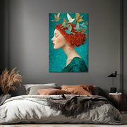 Dromerig vrouw kunstwerk