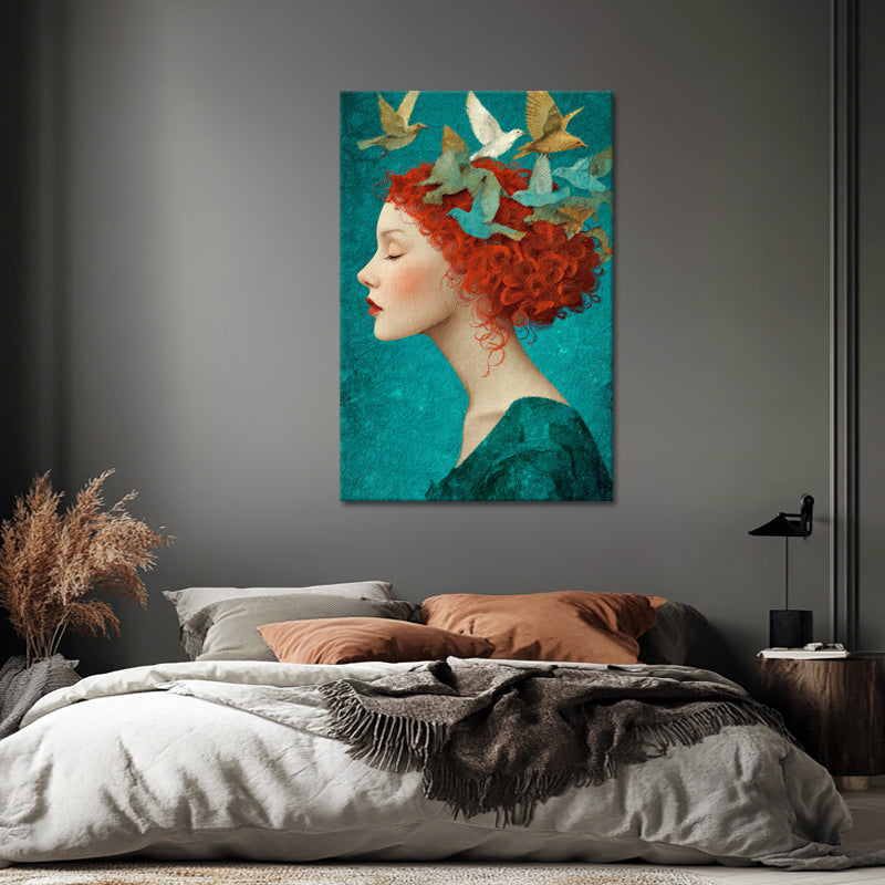 Dromerig vrouw kunstwerk