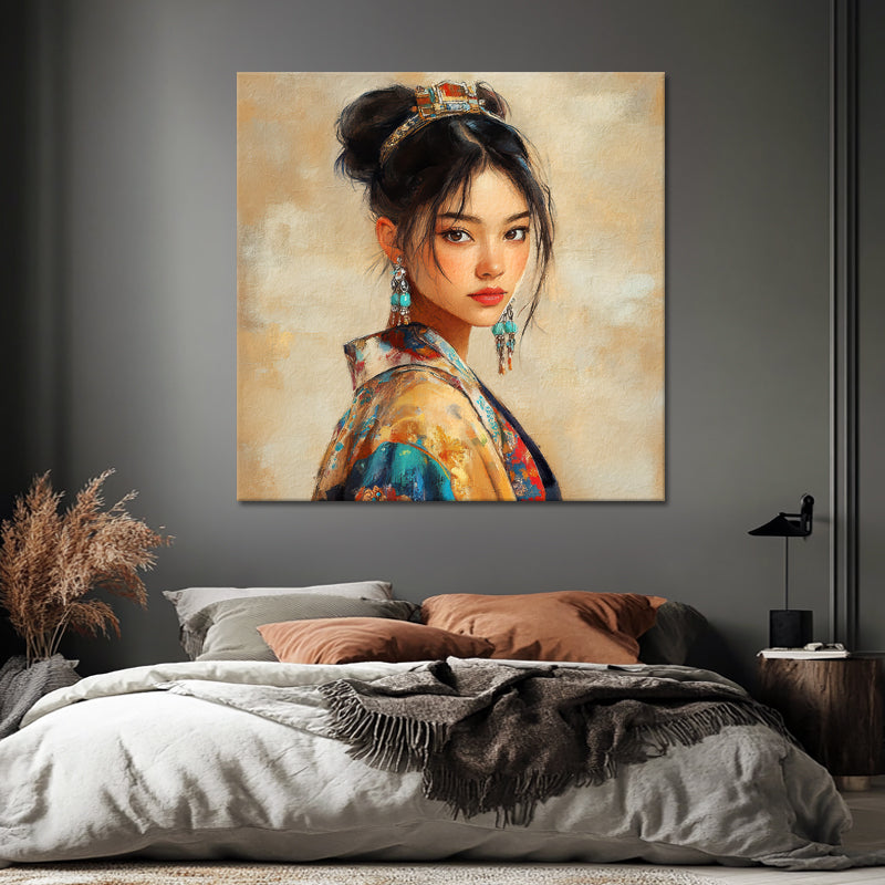Aziatische vrouw in kimono IV