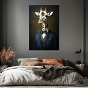 Giraffe in een pak