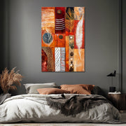 Abstract met strepen en veren