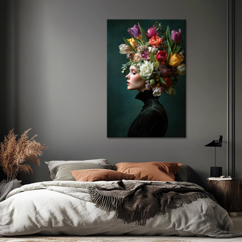 Portret Vrouw Tulpen